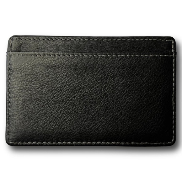 2 Card Minimalist Wallet for Men & Women Genuine Leather Ultra Thin Card Holder - Picture 4 of 4